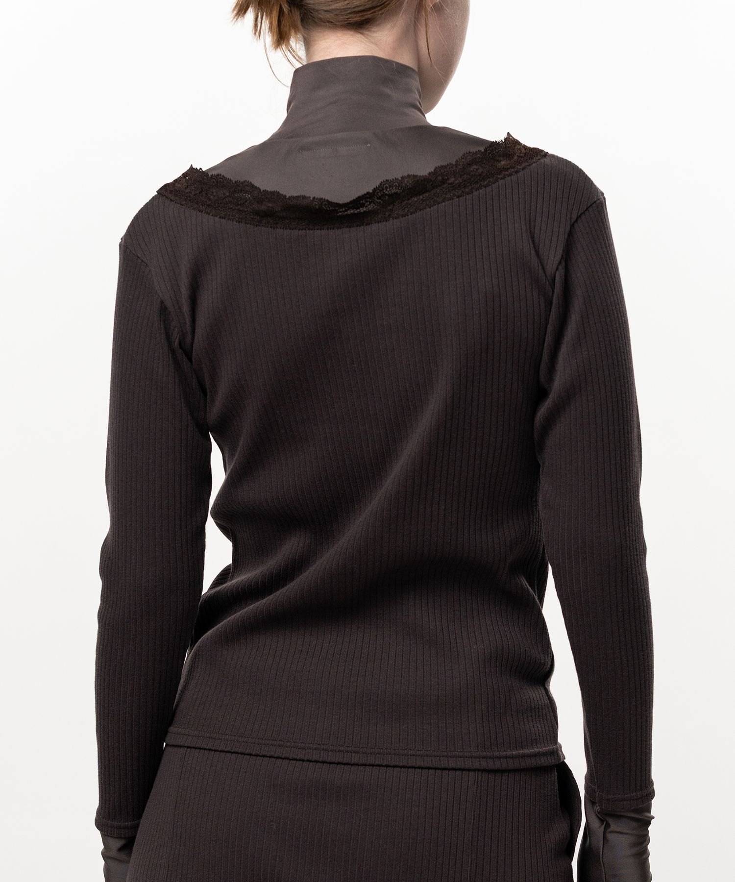 High Neck Layered Knit Pullover