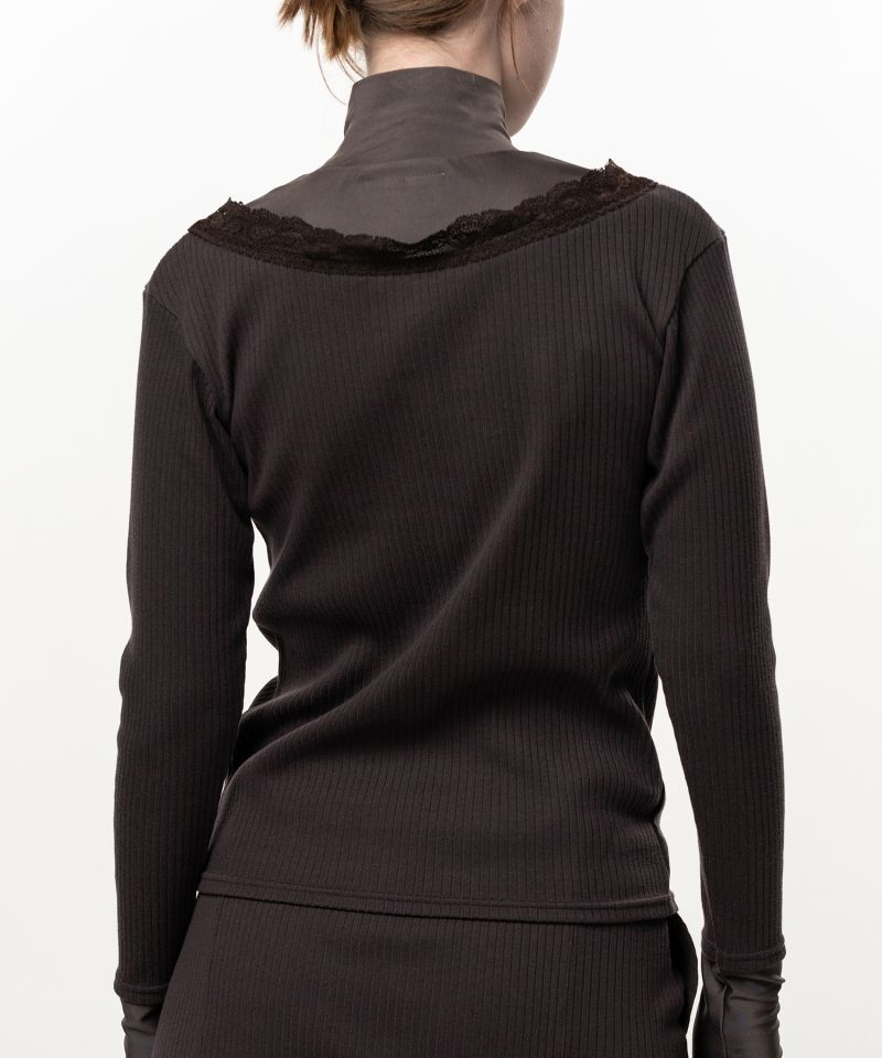 High Neck Layered Knit Pullover