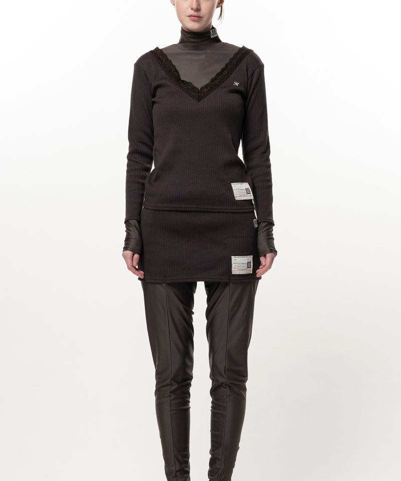 High Neck Layered Knit Pullover