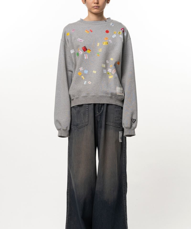 Price Tag Sticker Printed Sweatshirt