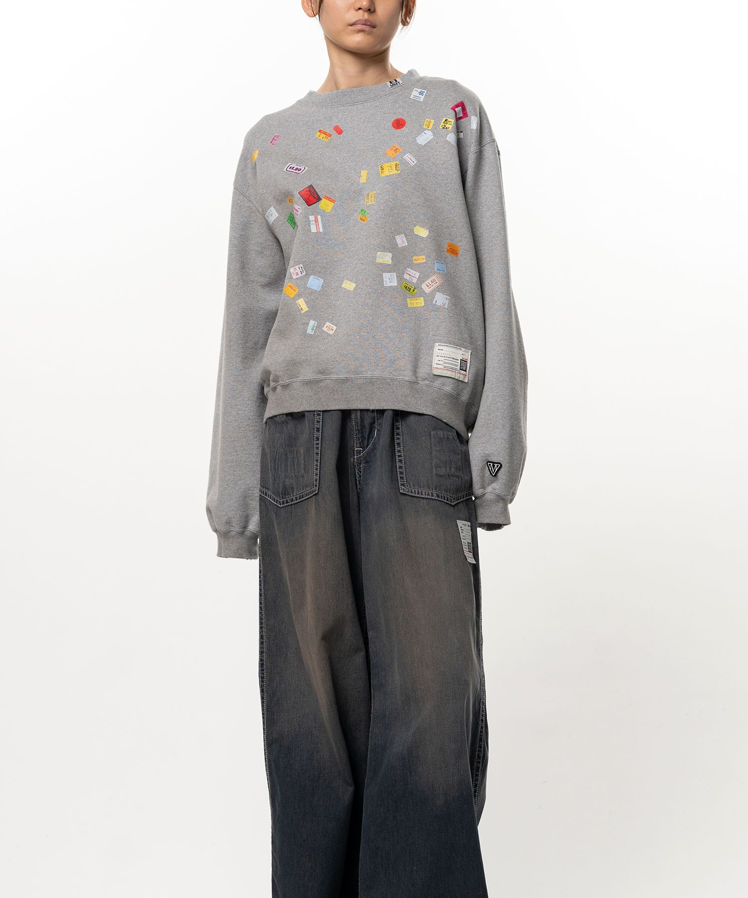 Price Tag Sticker Printed Sweatshirt