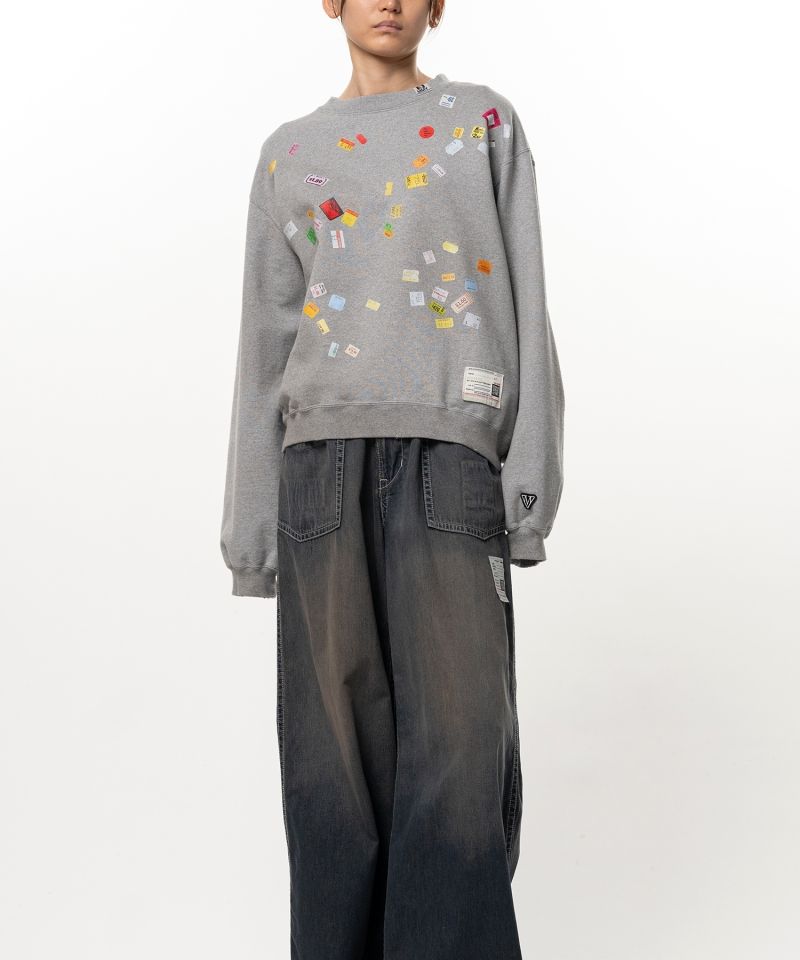Price Tag Sticker Printed Sweatshirt