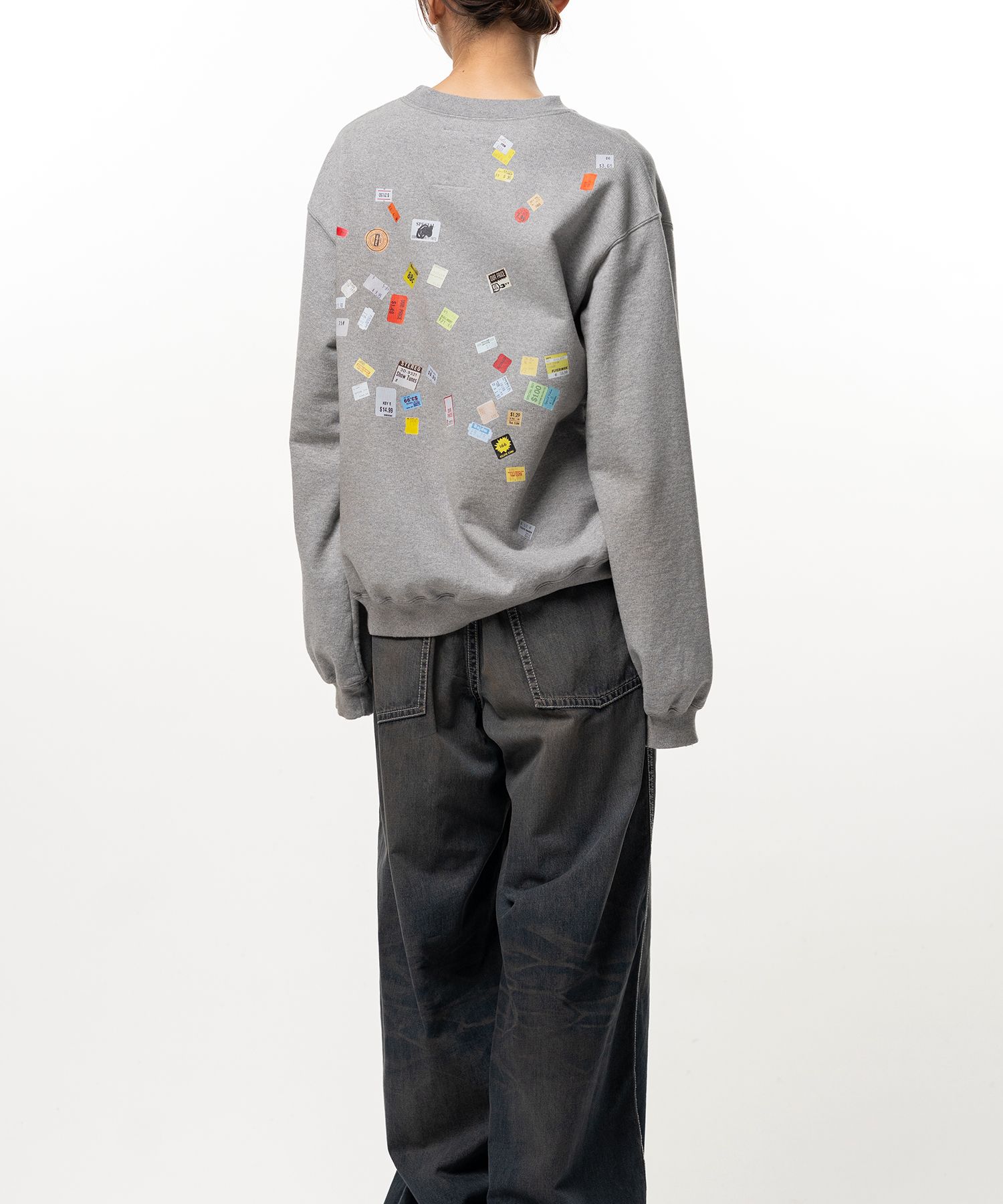 Price Tag Sticker Printed Sweatshirt