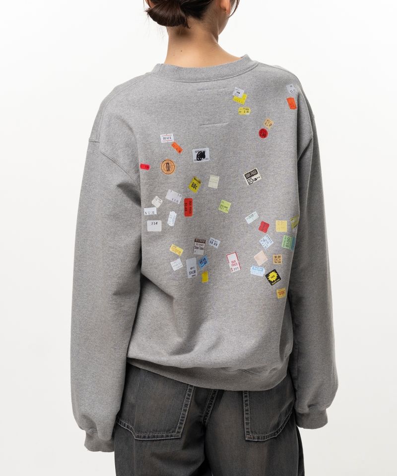 Price Tag Sticker Printed Sweatshirt