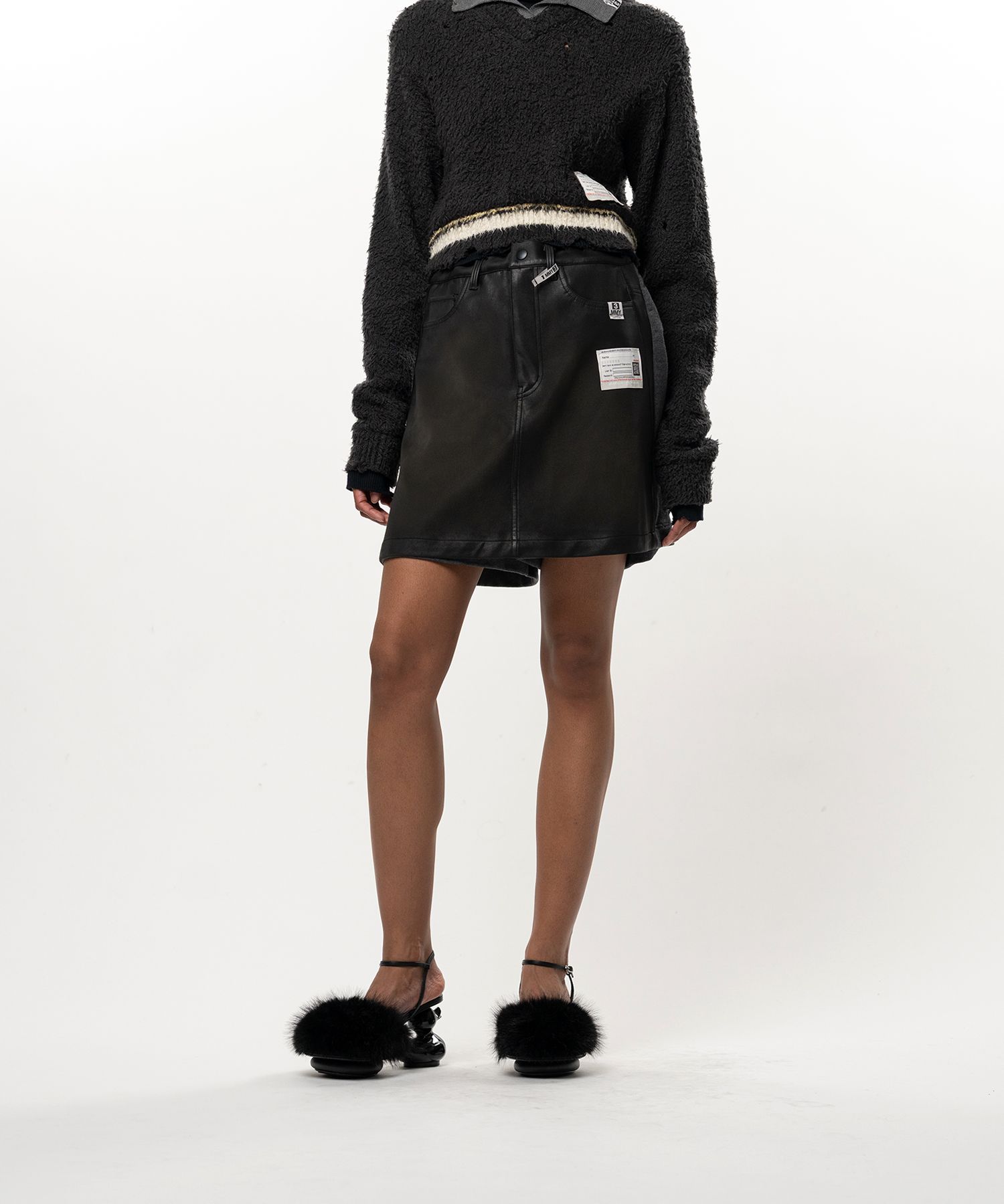 Coated Skirt Pants
