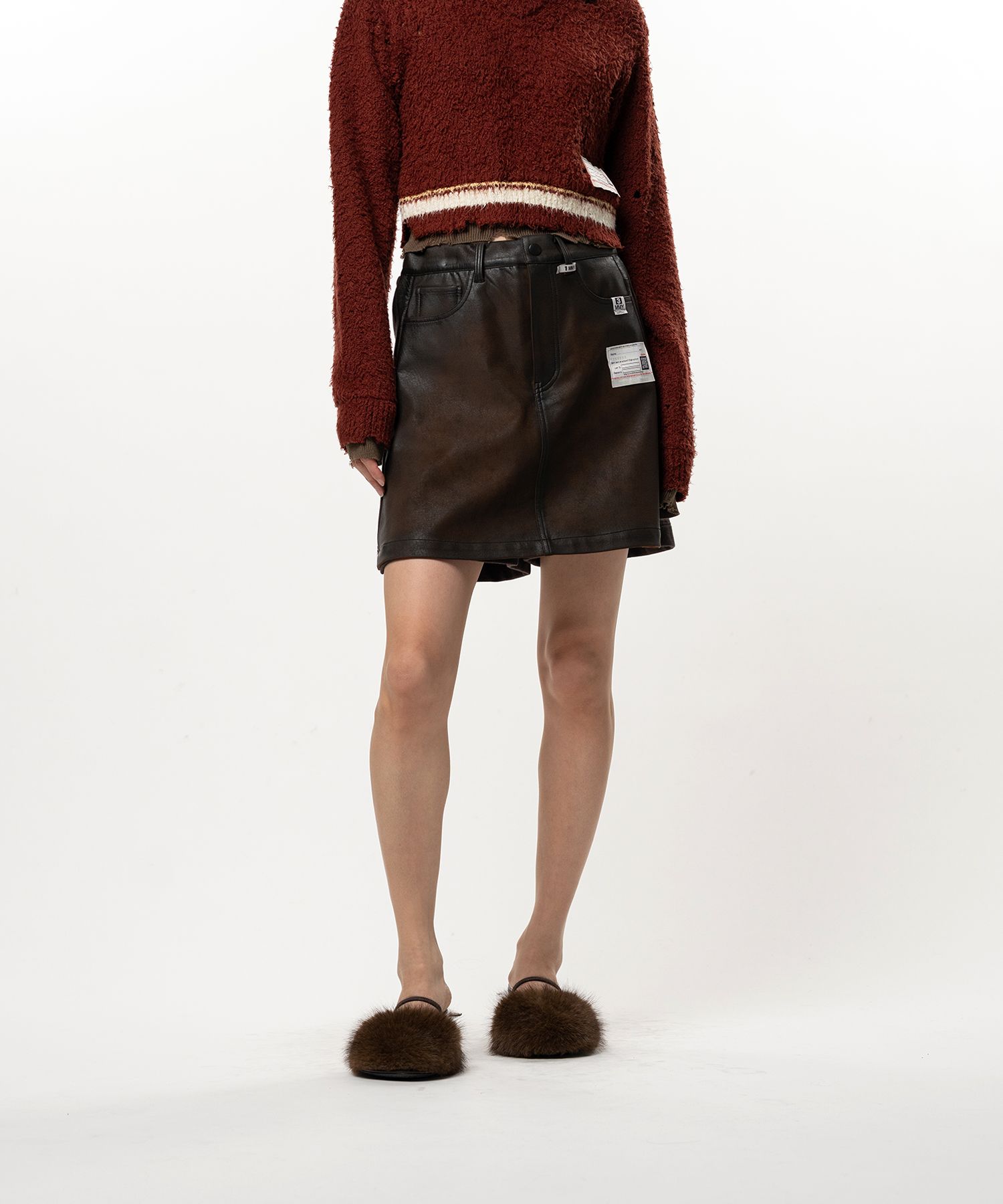 Coated Skirt Pants