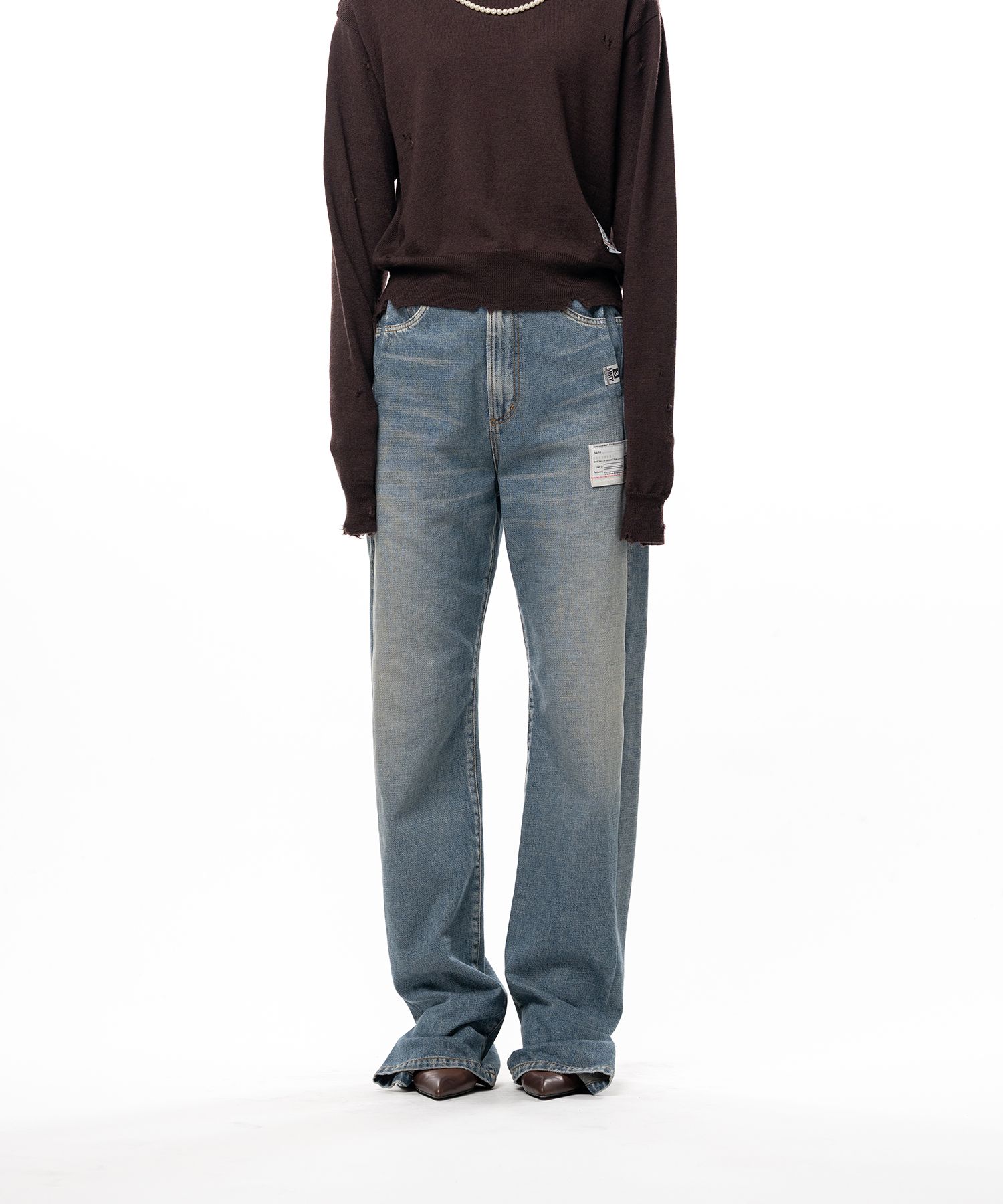 Folded Denim Pants