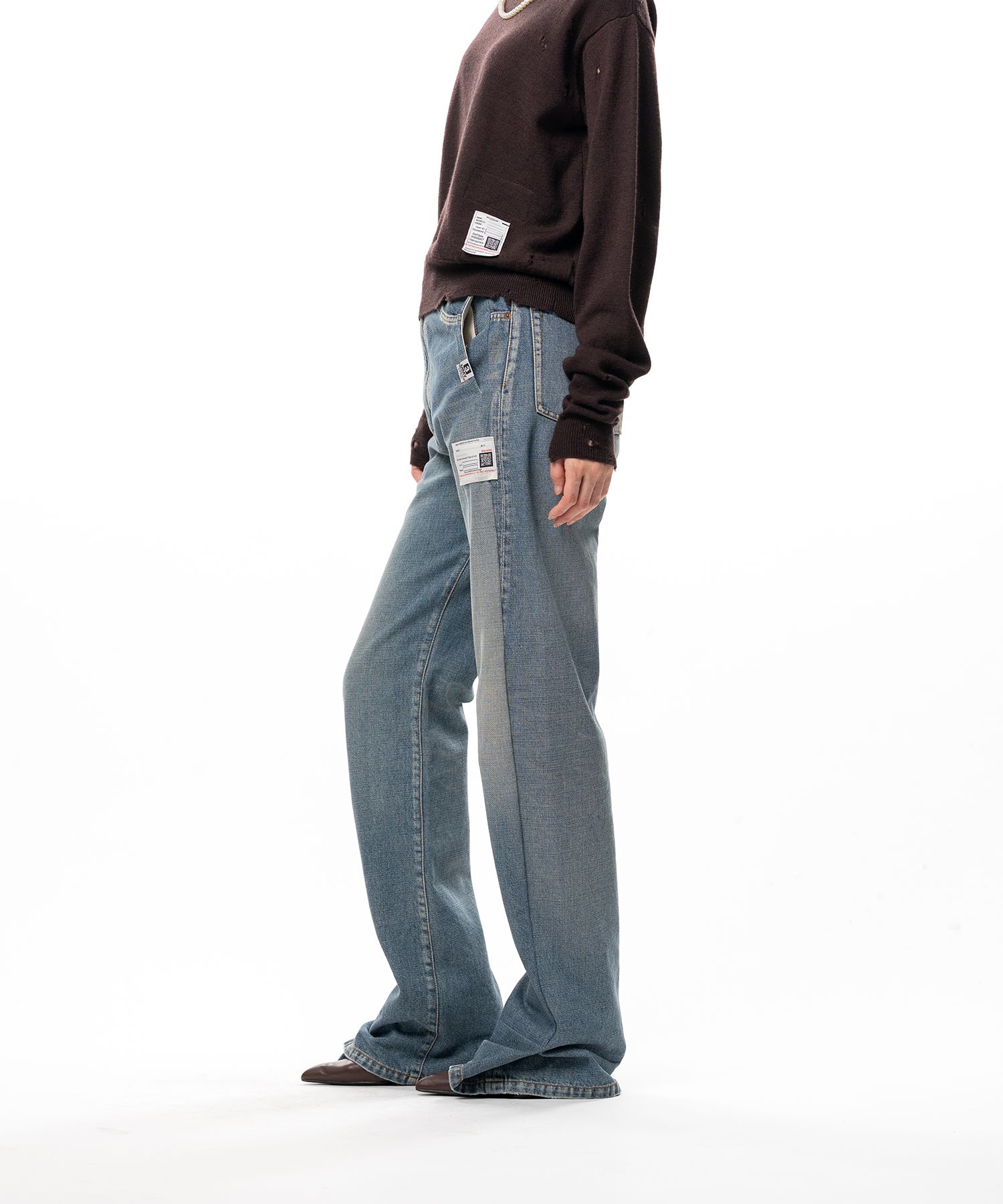 Folded Denim Pants