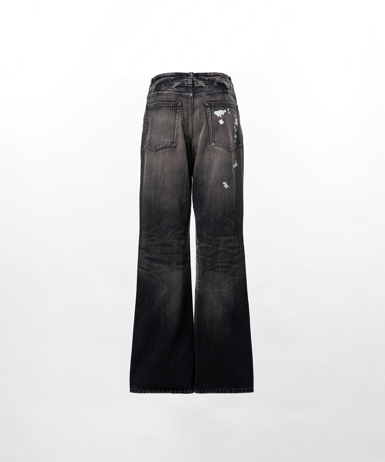 Kids Silhouette Sticker Printed Denim Pants