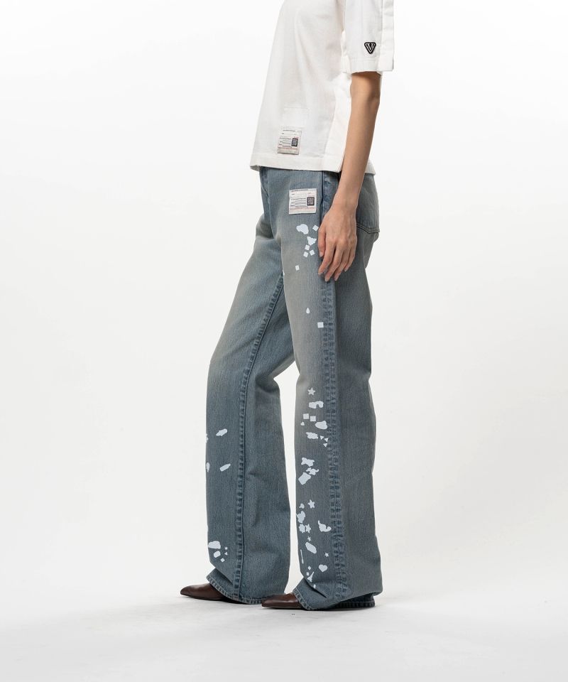 Kids Silhouette Sticker Printed Denim Pants