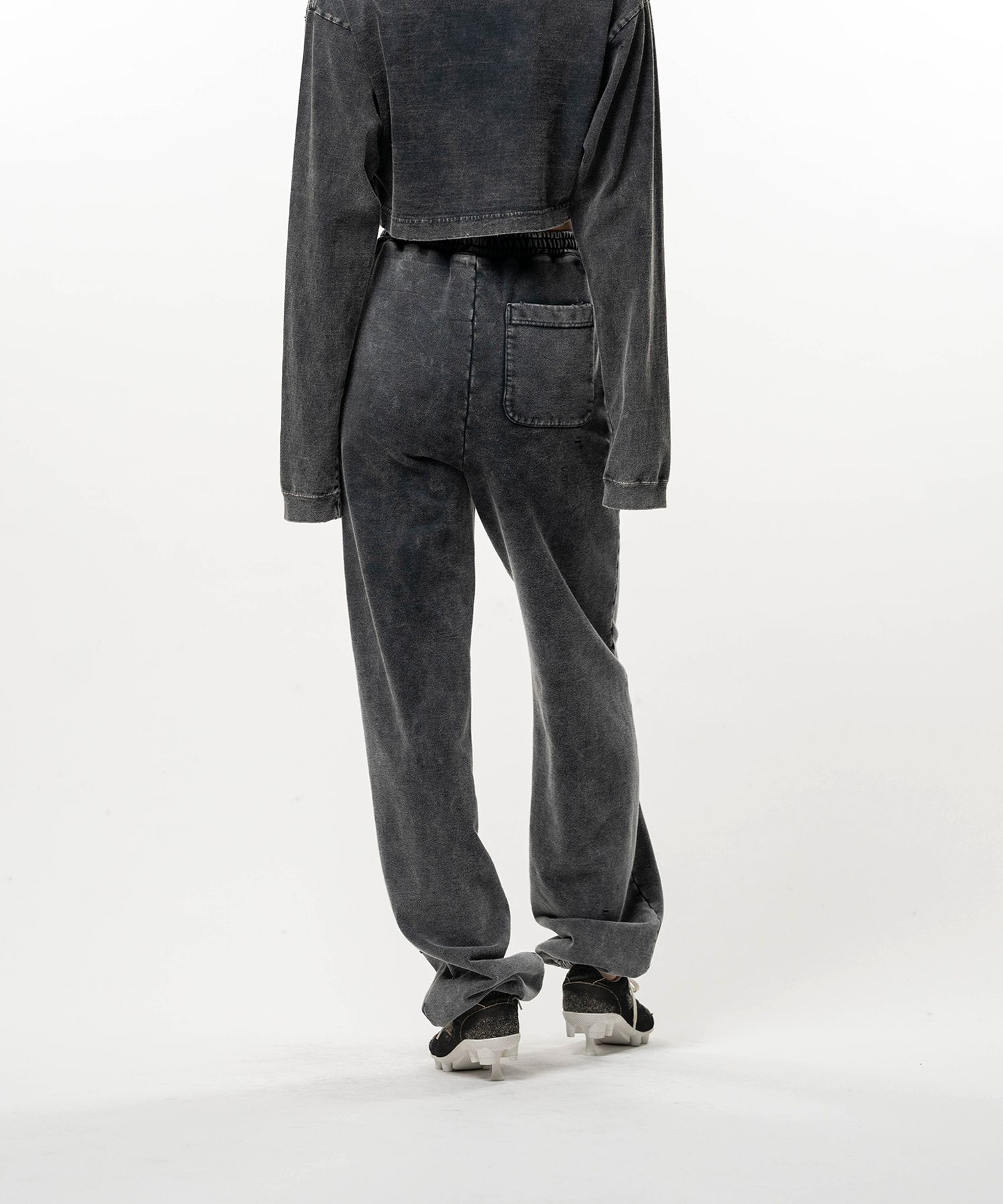 Bleached College Print Jogger Sweat Pants