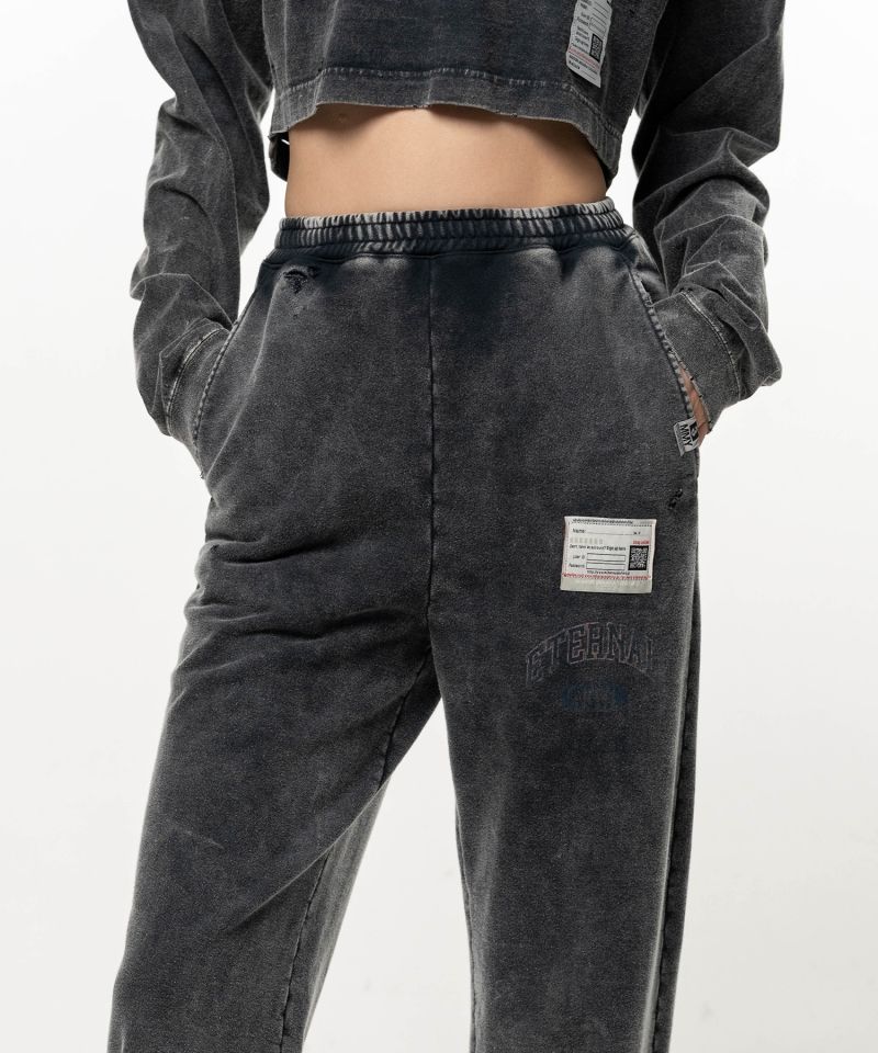 Bleached College Print Jogger Sweat Pants