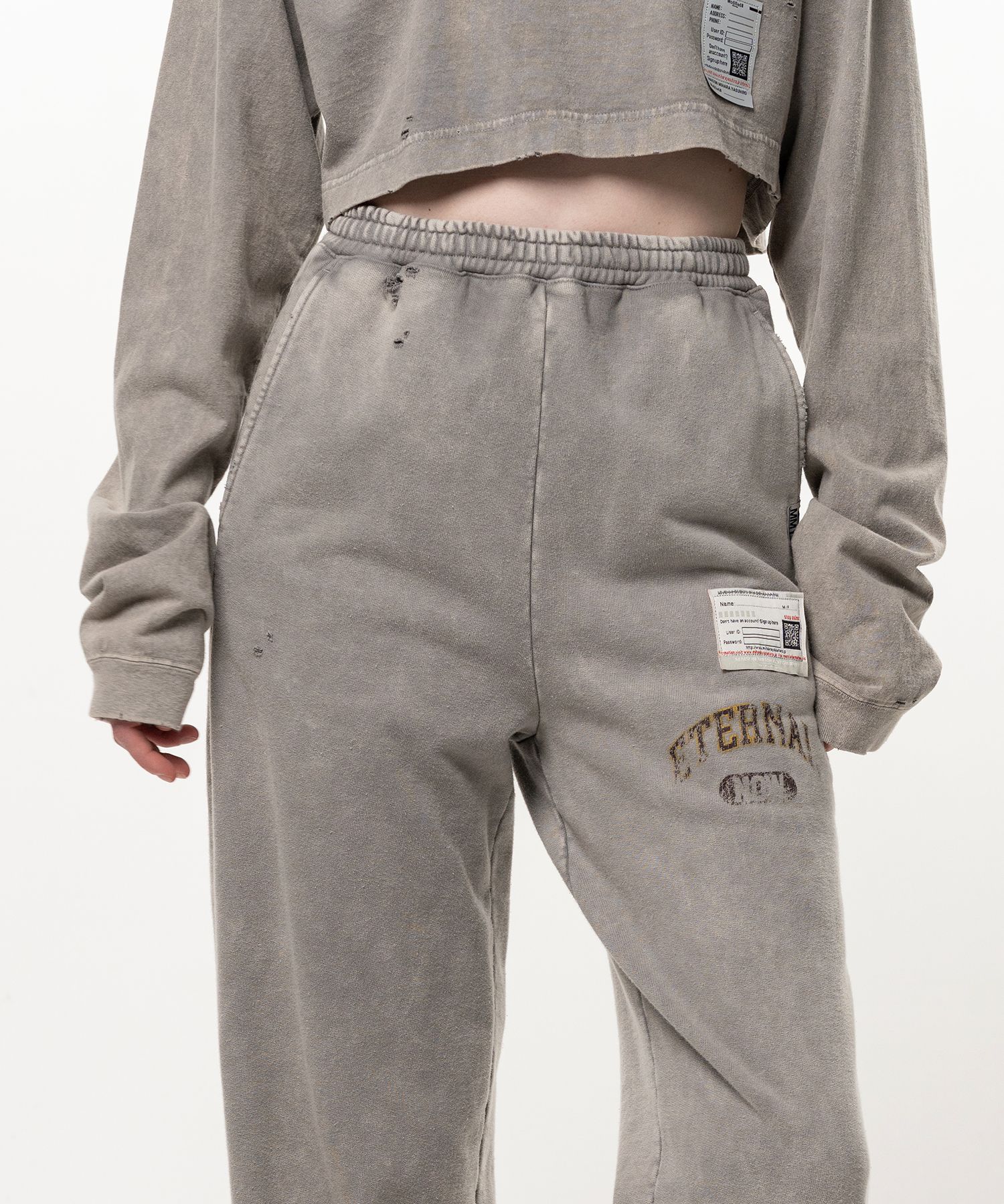 Bleached College Print Jogger Sweat Pants