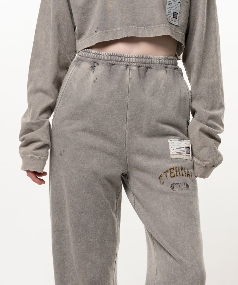 Bleached College Print Jogger Sweat Pants