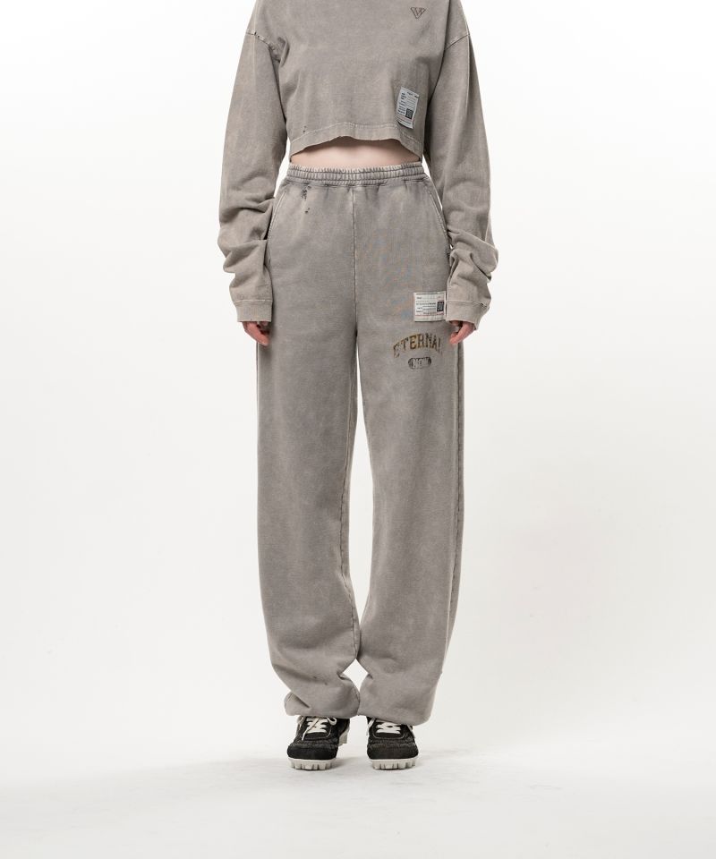Bleached College Print Jogger Sweat Pants
