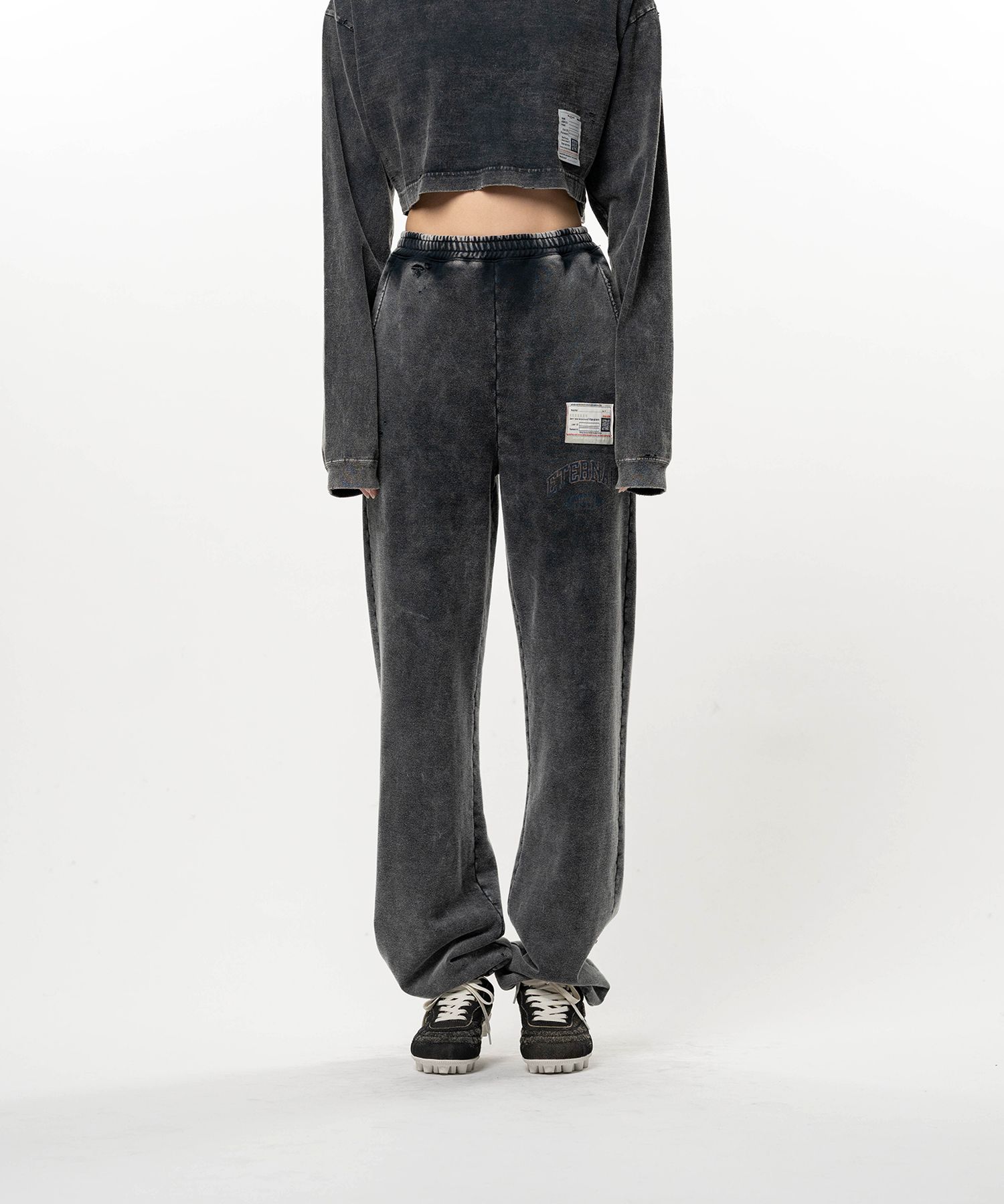 Bleached College Print Jogger Sweat Pants