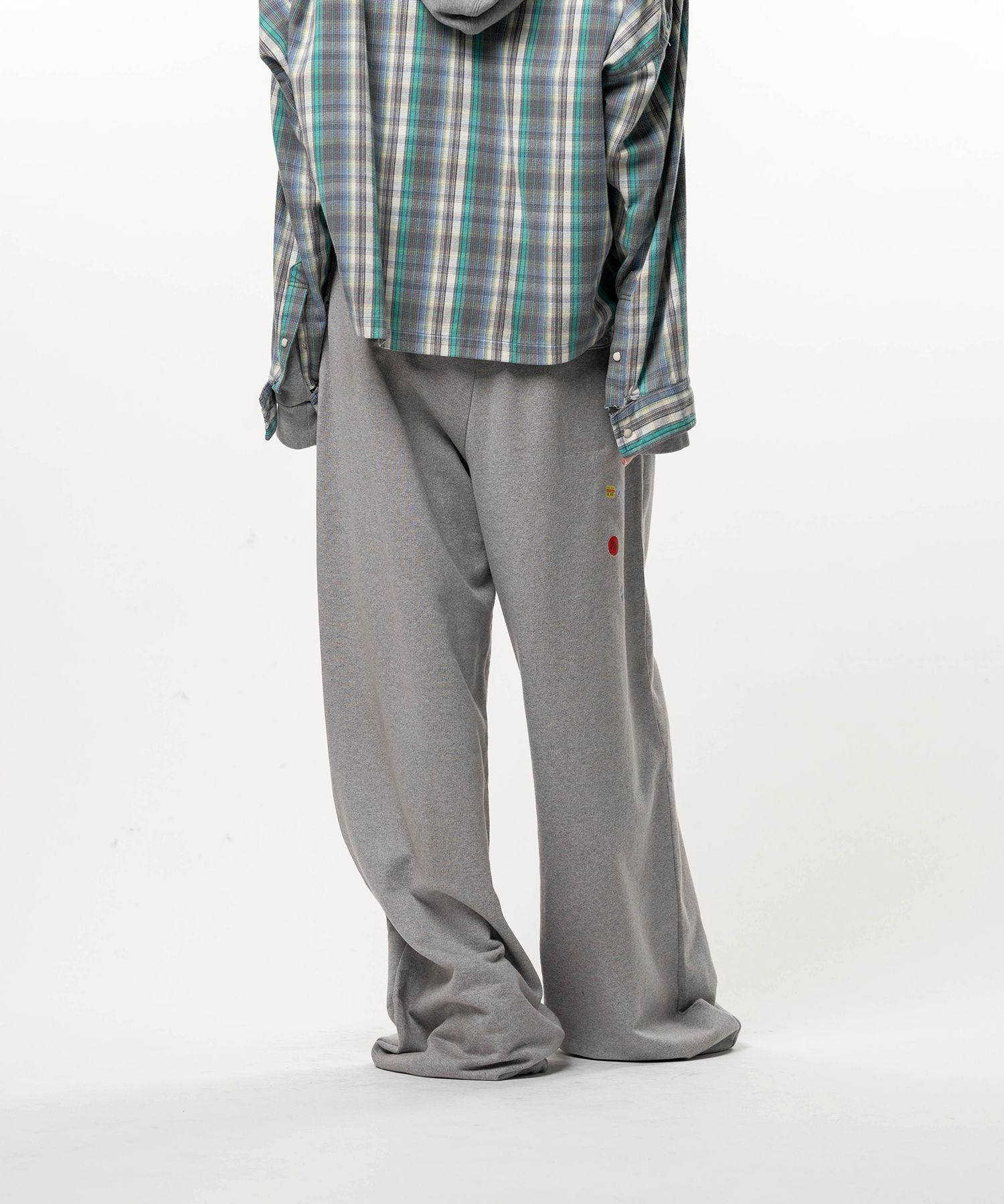 Price Tag Sticker Printed Wide Sweat Pants