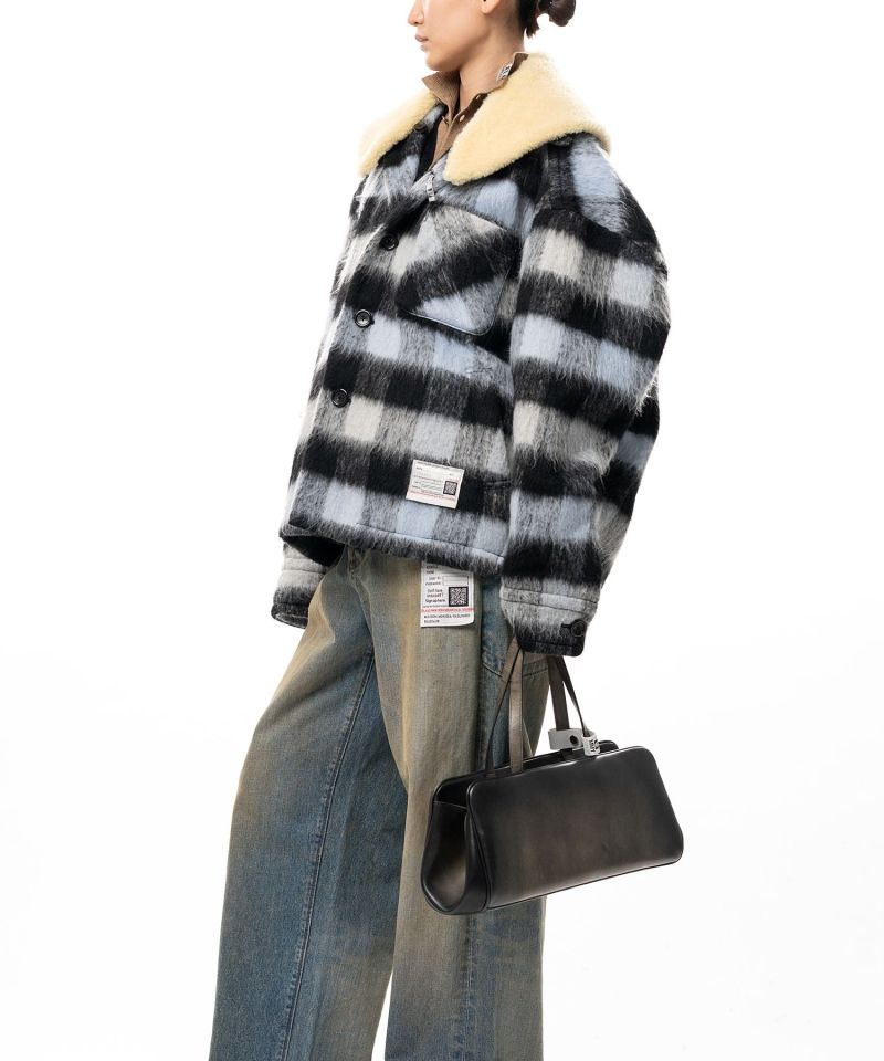 Detachable Collar Check Shaggy Shirt