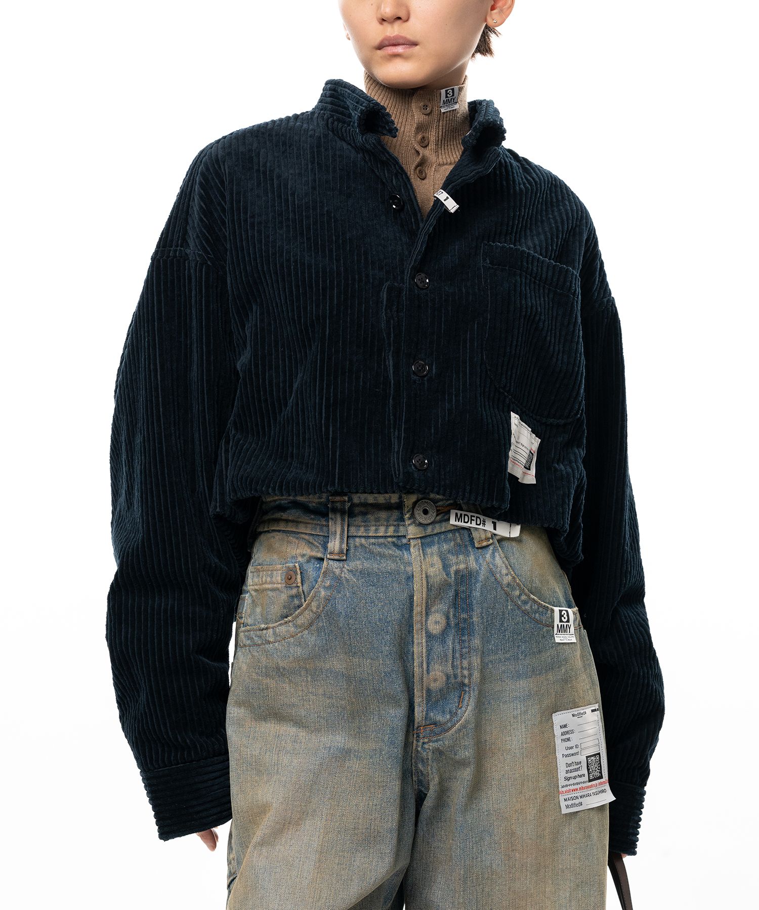 Roll-up Hem Corduroy Shirt