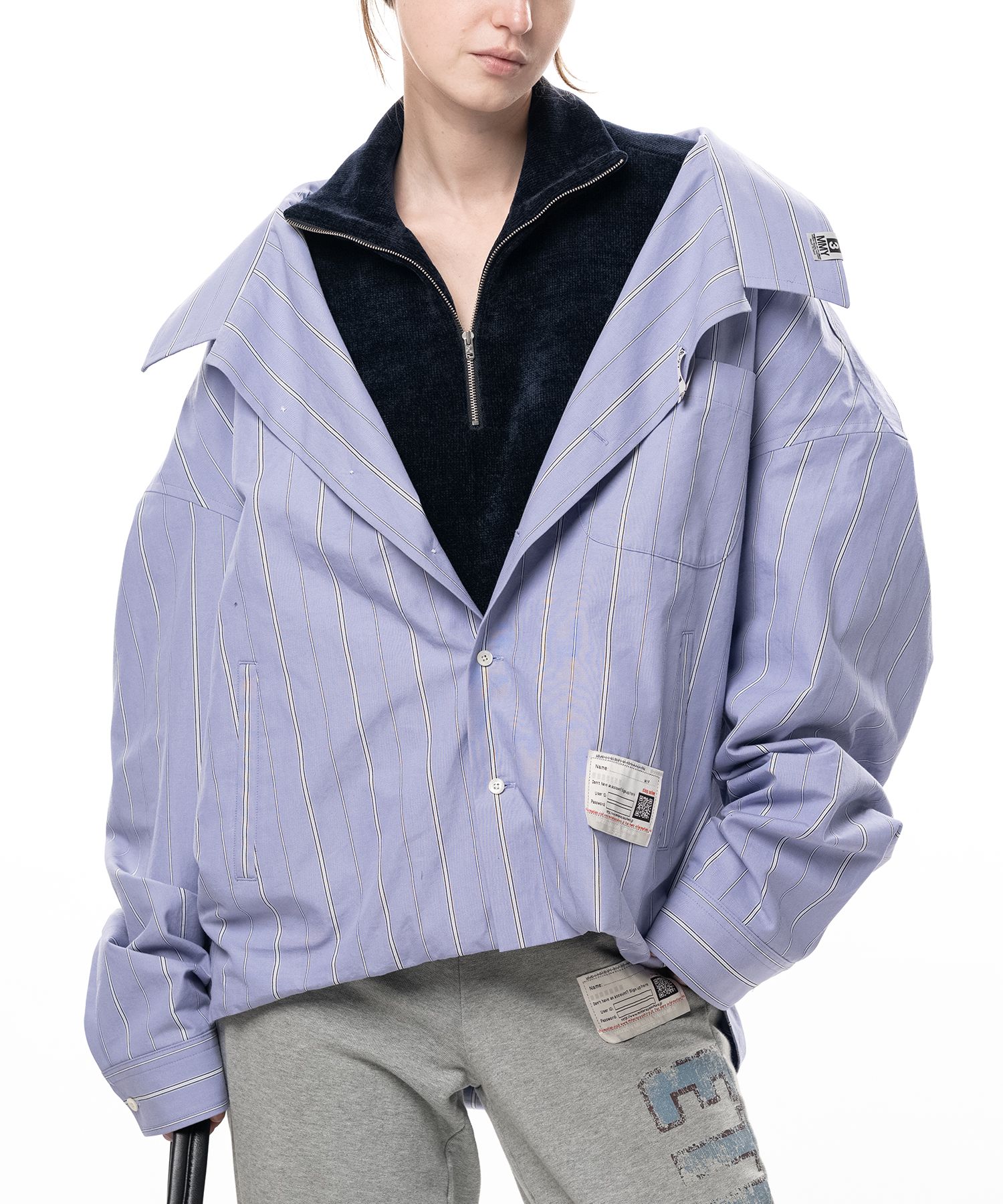 Shifted Layer Stripe Shirt