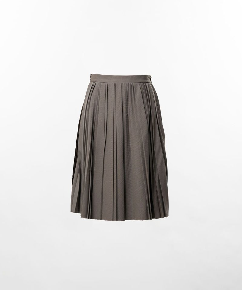 Combined Pleated Corduroy Skirt