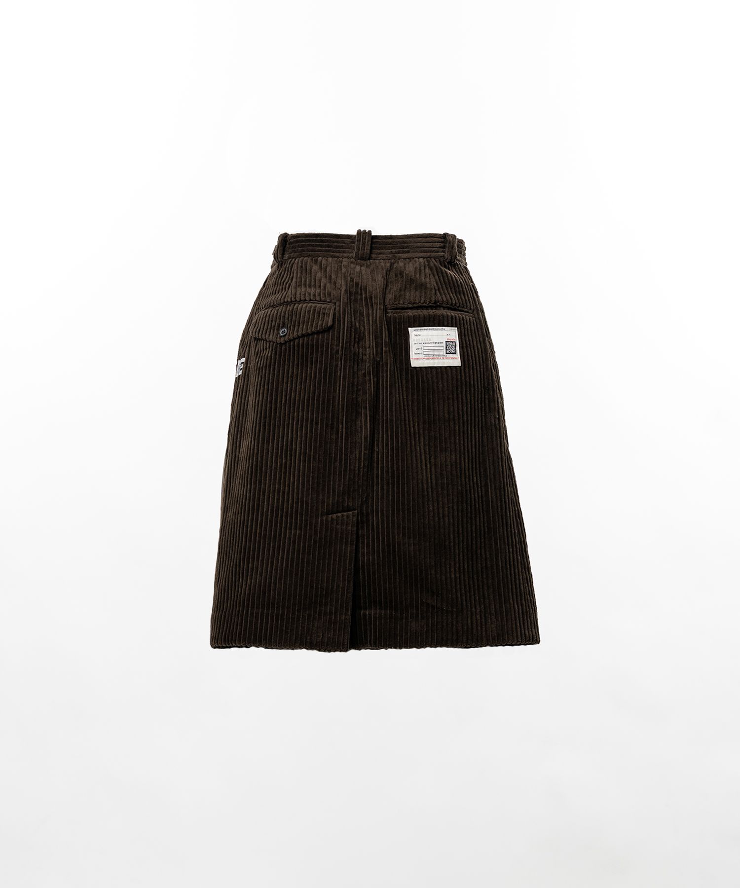 Combined Pleated Corduroy Skirt