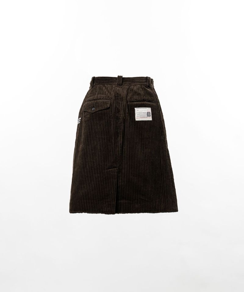 Combined Pleated Corduroy Skirt