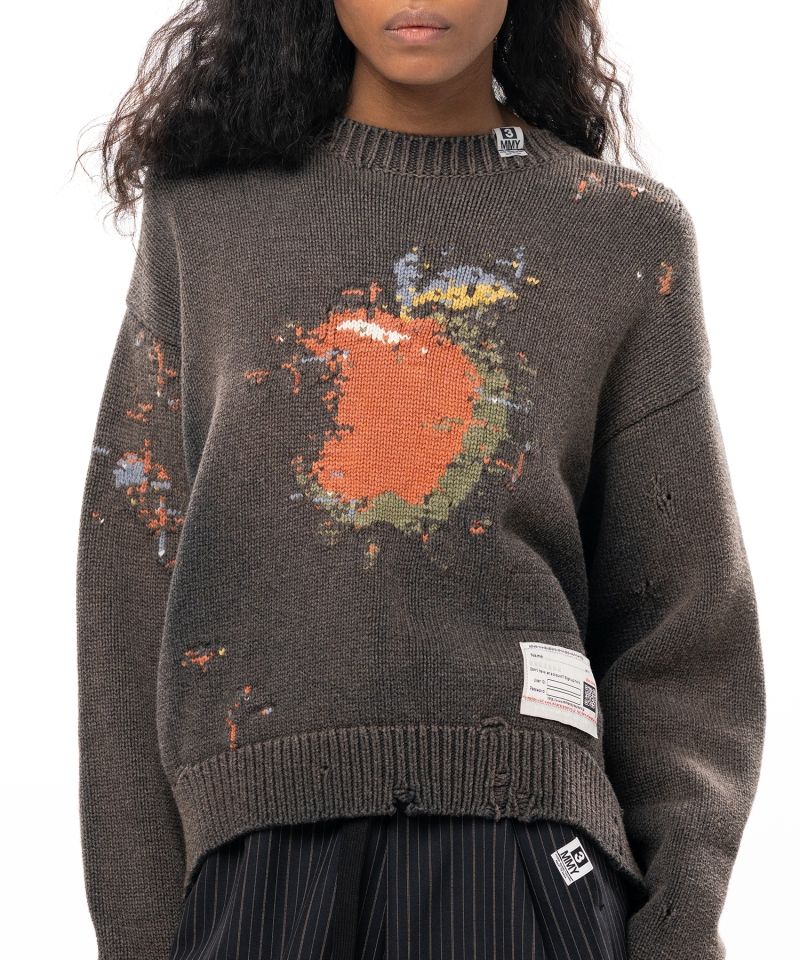 Apple Jacquard Knit Sweater