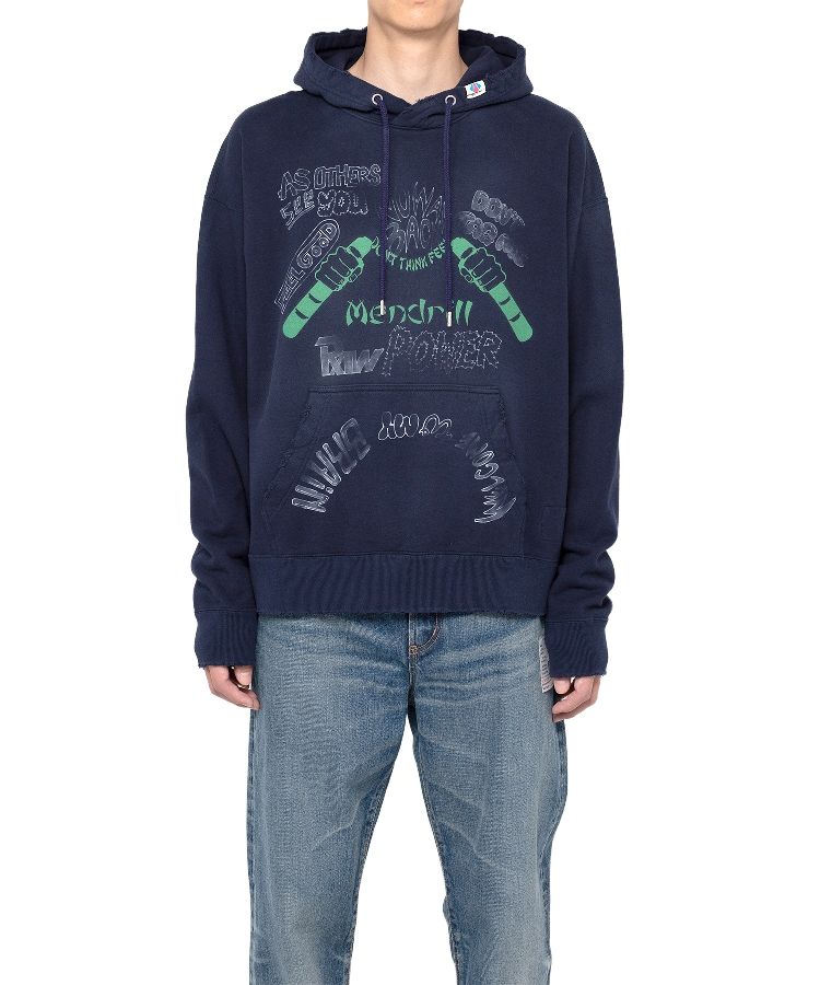 Mendrill X GS. Distressed Hoodie