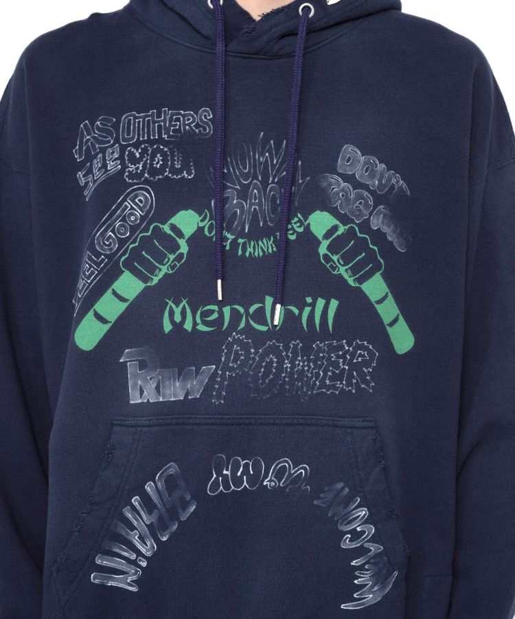 Mendrill X GS. Distressed Hoodie