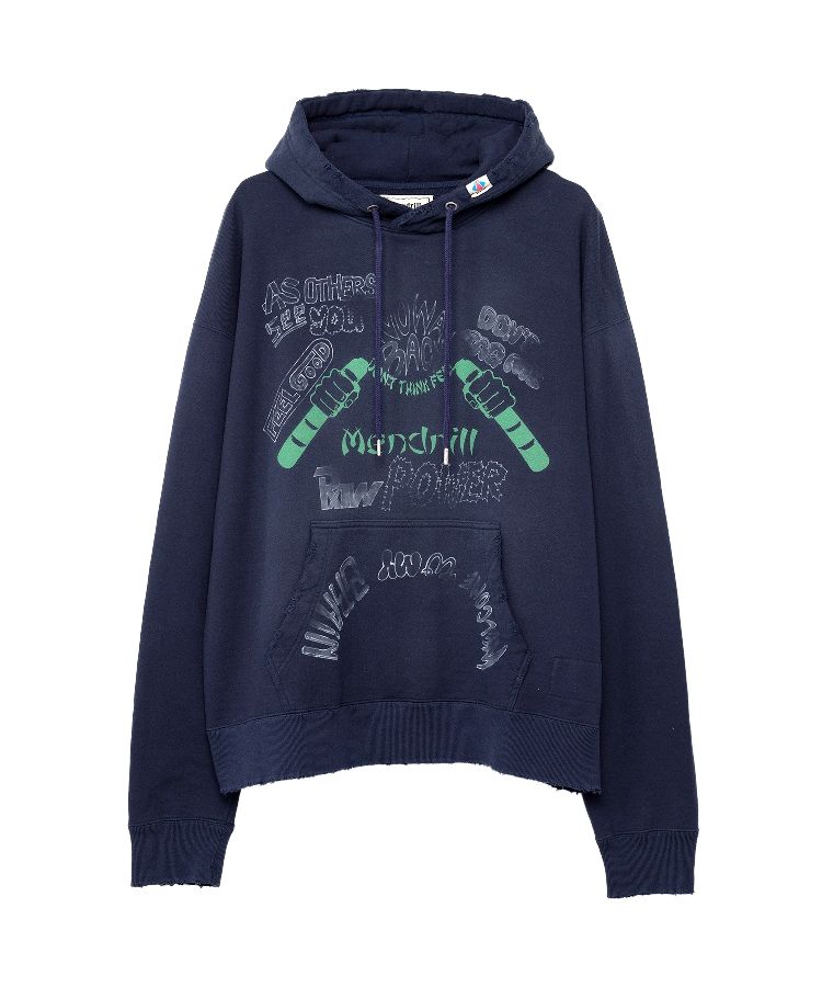Mendrill X GS. Distressed Hoodie