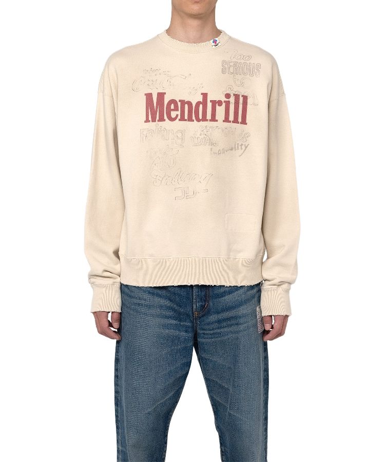 Mendrill X GS. Distressed Pullover Sweatshirt