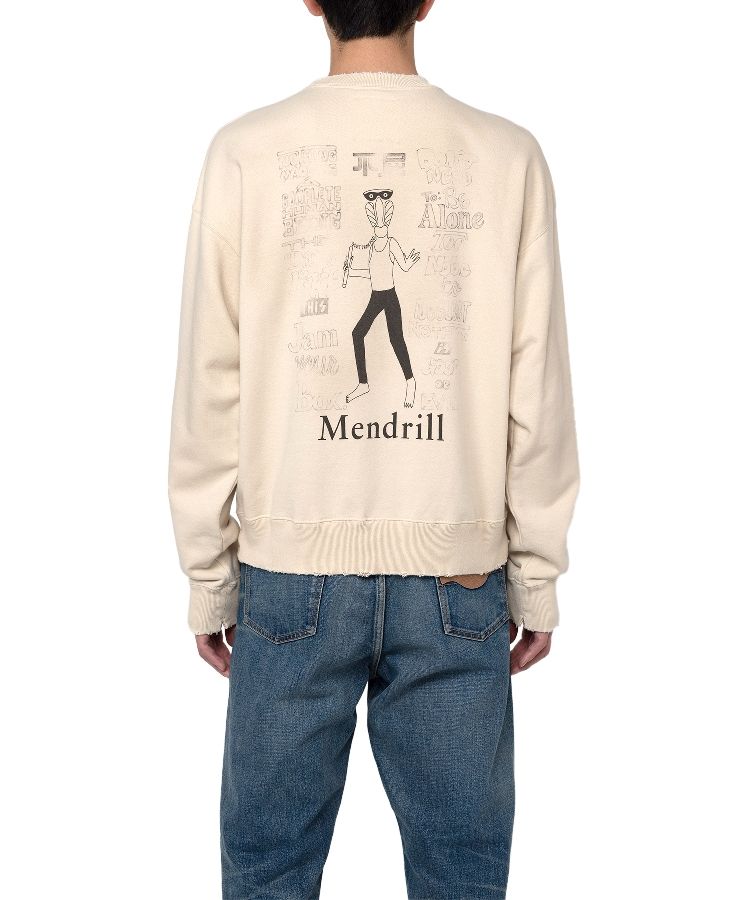 Mendrill X GS. Distressed Pullover Sweatshirt