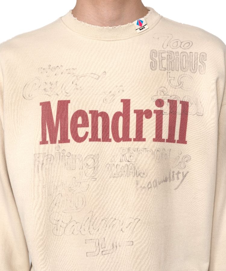 Mendrill X GS. Distressed Pullover Sweatshirt