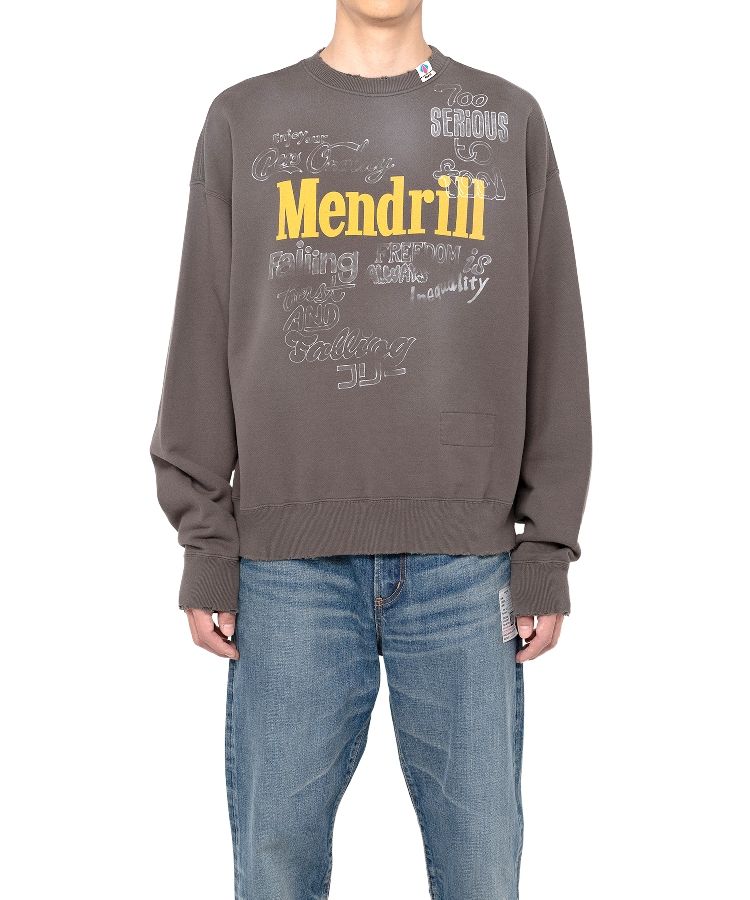 Mendrill X GS. Distressed Pullover Sweatshirt