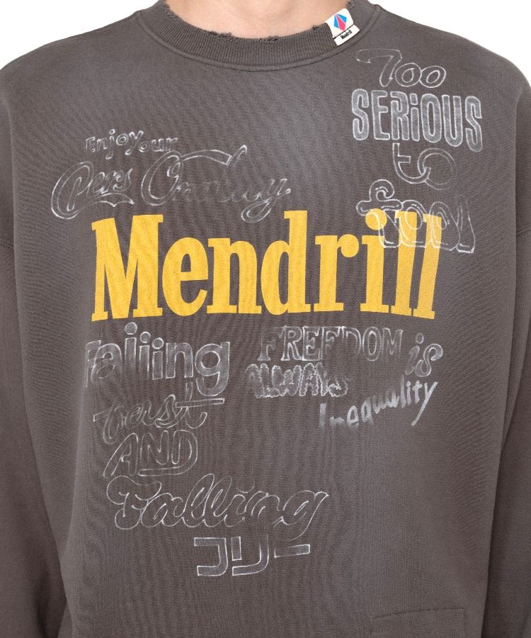 Mendrill X GS. Distressed Pullover Sweatshirt