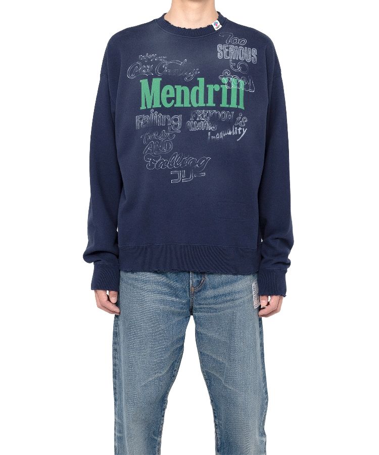 Mendrill X GS. Distressed Pullover Sweatshirt