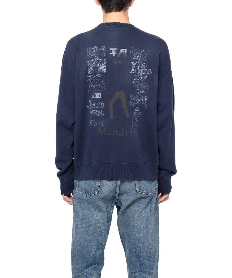 Mendrill X GS. Distressed Pullover Sweatshirt
