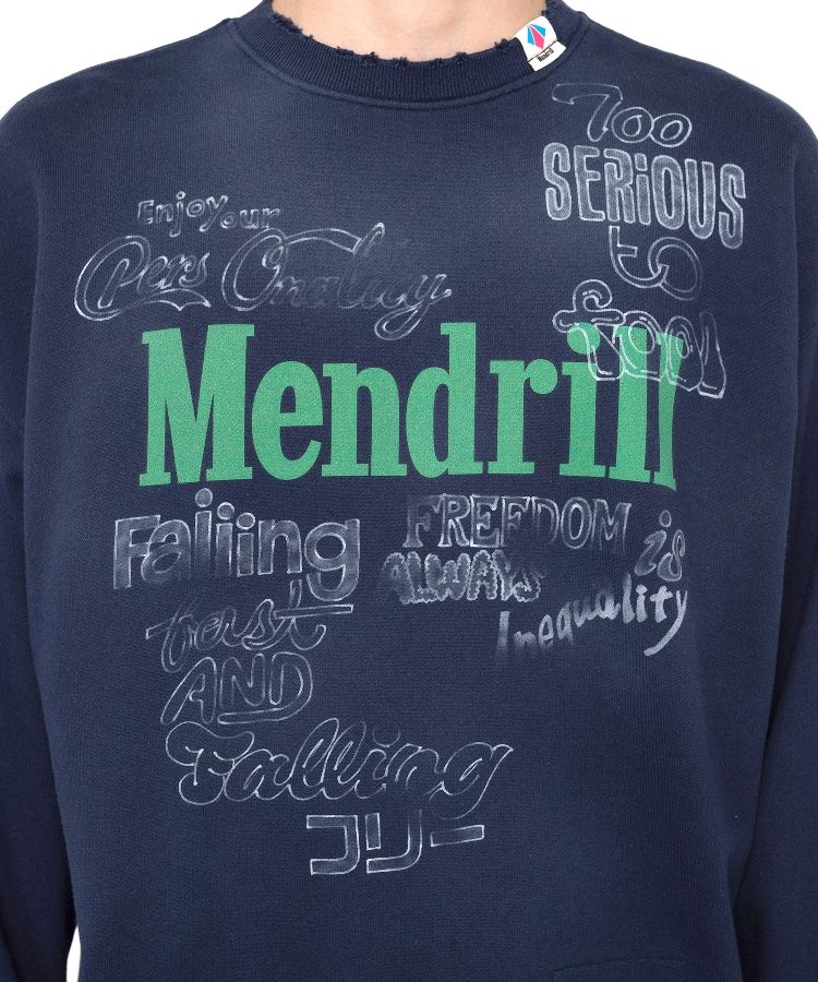 Mendrill X GS. Distressed Pullover Sweatshirt