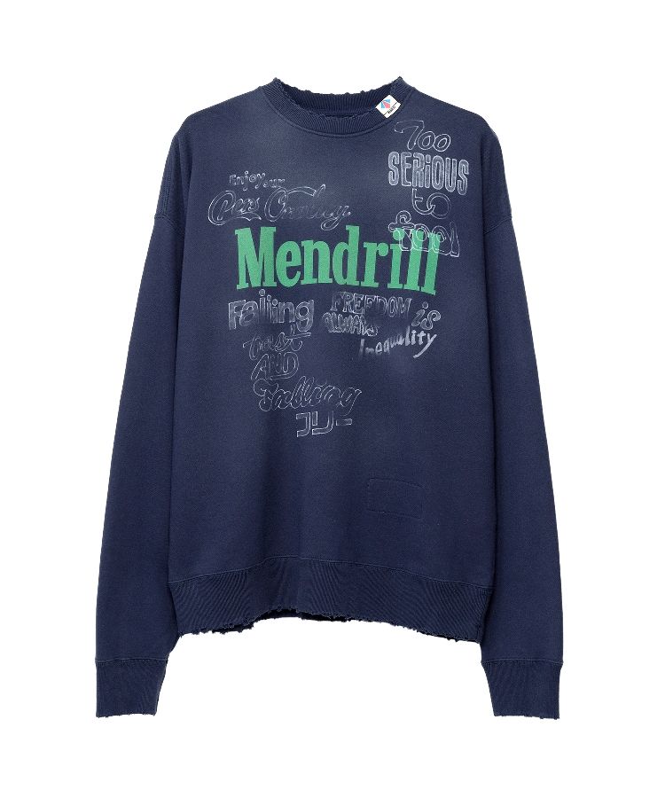 Mendrill X GS. Distressed Pullover Sweatshirt