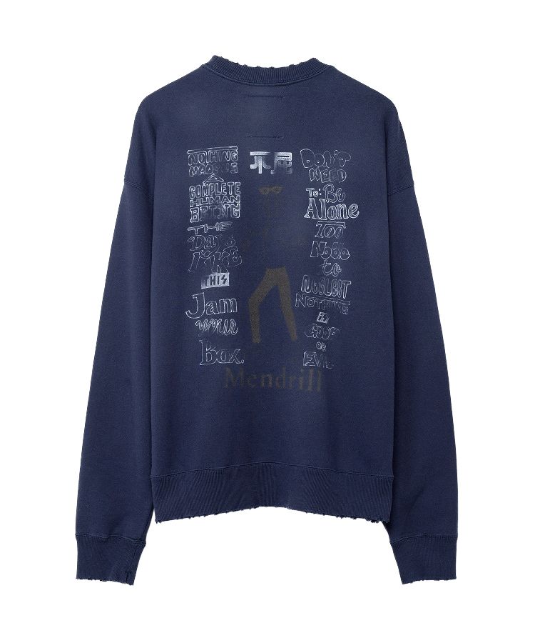 Mendrill X GS. Distressed Pullover Sweatshirt