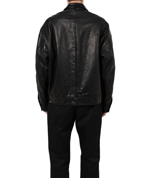 "BEDWIN & THE MMY” Leather Zip Jacket