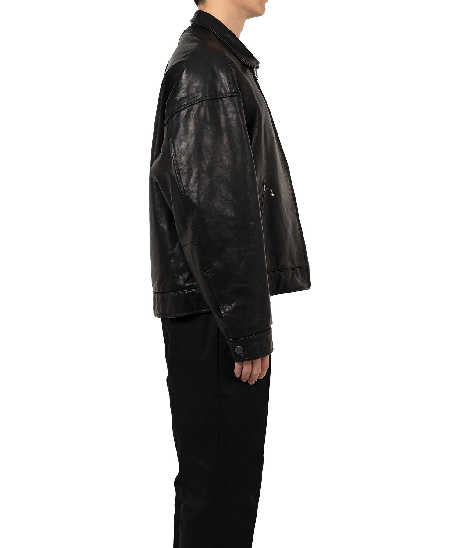 "BEDWIN & THE MMY” Leather Zip Jacket