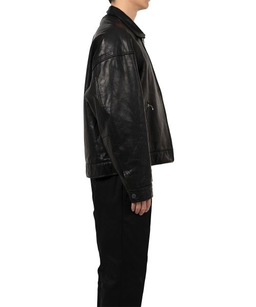 "BEDWIN & THE MMY” Leather Zip Jacket