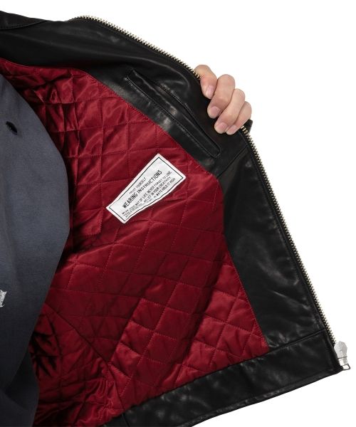 "BEDWIN & THE MMY” Leather Zip Jacket