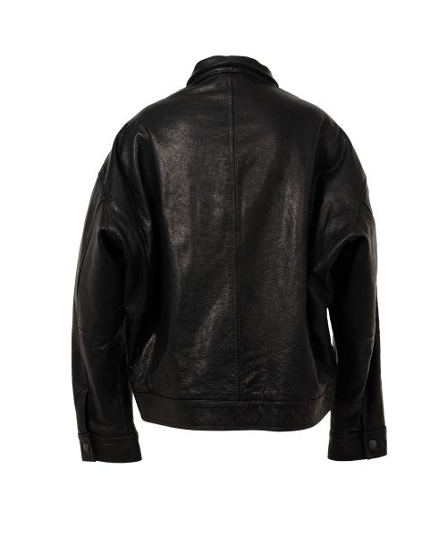 "BEDWIN & THE MMY” Leather Zip Jacket