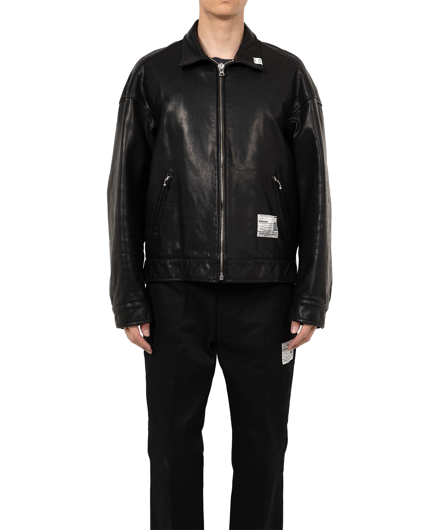 "BEDWIN & THE MMY” Leather Zip Jacket
