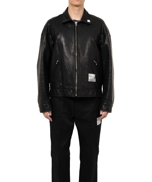 "BEDWIN & THE MMY” Leather Zip Jacket