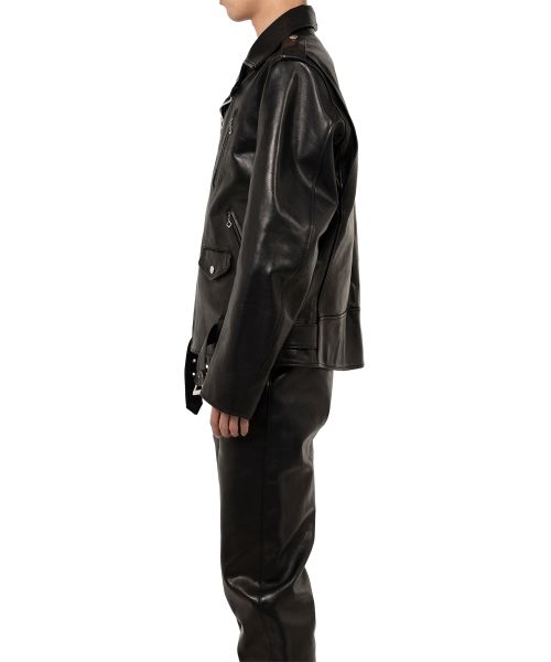 "MASSES x MMY" Horse Leather Double Zip Jacket