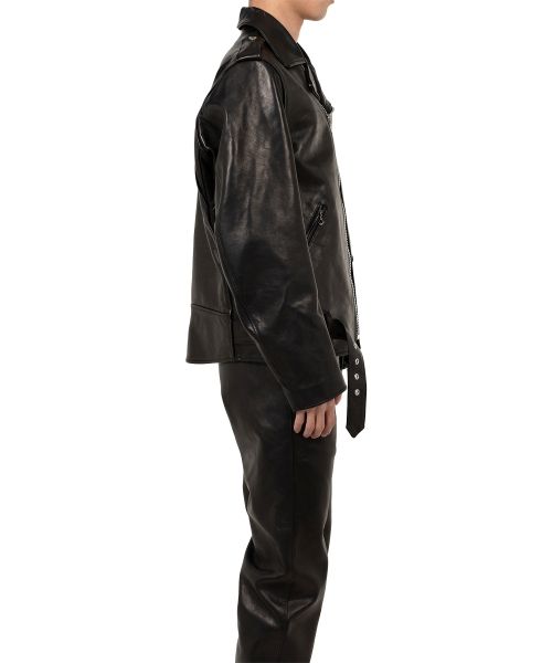 "MASSES x MMY" Horse Leather Double Zip Jacket